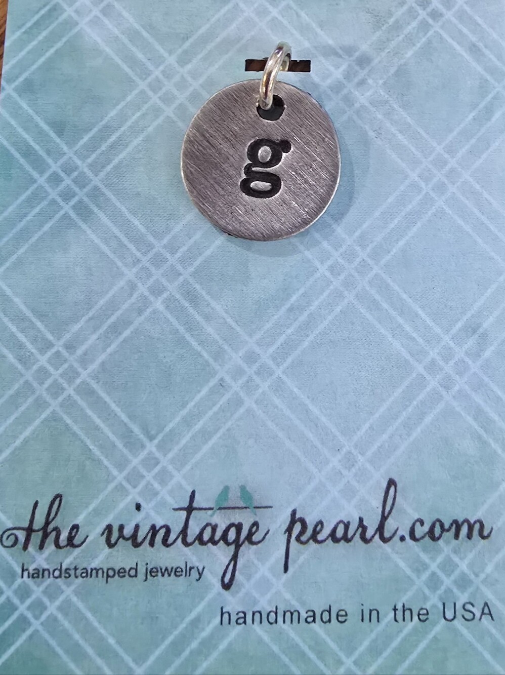 Hand-Stamped Silver Initial 'g' Charm Pendant